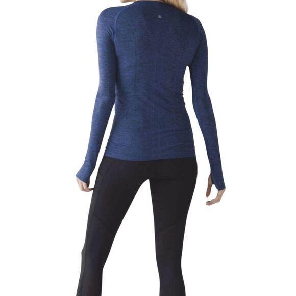 LULULEMON ATHLETICA Swiftly Tech Long Sleeve in Heathered Blue Size 8 - Picture 2 of 4